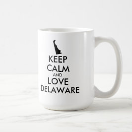 カスタマイズ保可能なCALMとLOVE DELAWARE コーヒーマグカップ