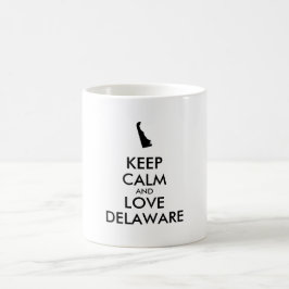 カスタマイズ保可能なCALMとLOVE DELAWARE コーヒーマグカップ