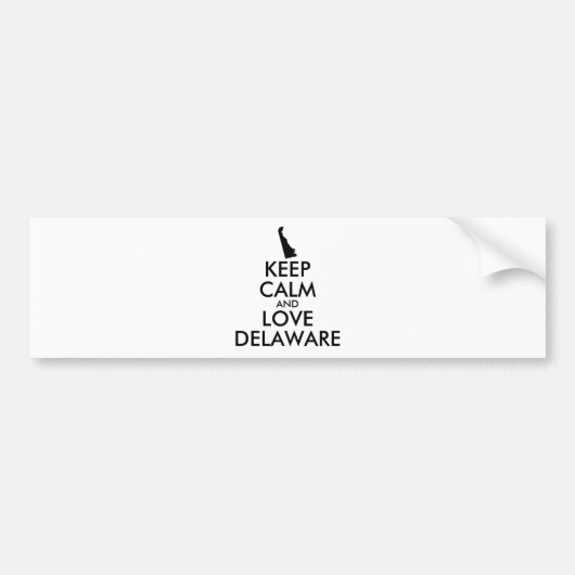 カスタマイズ保可能なCALMとLOVE DELAWARE バンパーステッカー (正面)
