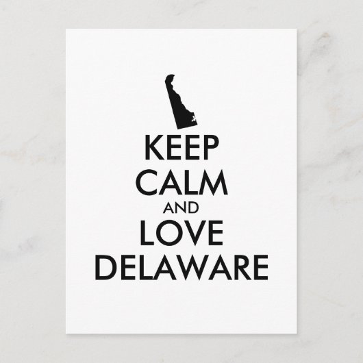 カスタマイズ保可能なCALMとLOVE DELAWARE ポストカード (正面)