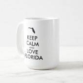 カスタマイズ保可能なCALMとLOVE FLORIDA コーヒーマグカップ (正面左)