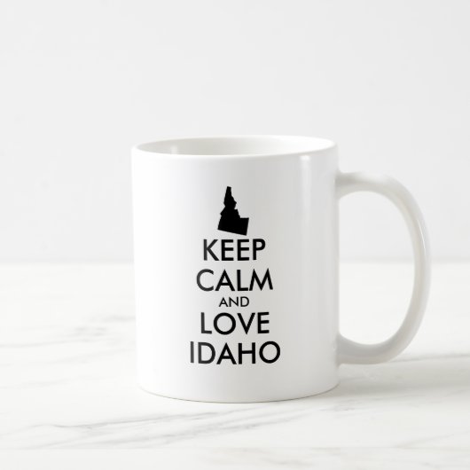 カスタマイズ保可能なCALMとLOVE IDAHO コーヒーマグカップ (右)