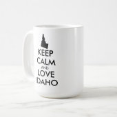 カスタマイズ保可能なCALMとLOVE IDAHO コーヒーマグカップ (正面左)