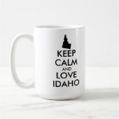 カスタマイズ保可能なCALMとLOVE IDAHO コーヒーマグカップ (左)