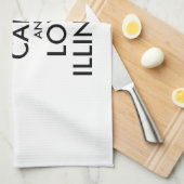 カスタマイズ保可能なCALMとLOVE ILLINOIS キッチンタオル (四つ折り)