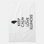 カスタマイズ保可能なCALMとLOVE ILLINOIS キッチンタオル (縦)