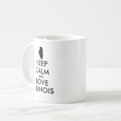 カスタマイズ保可能なCALMとLOVE ILLINOIS コーヒーマグカップ (正面左)