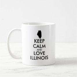カスタマイズ保可能なCALMとLOVE ILLINOIS コーヒーマグカップ