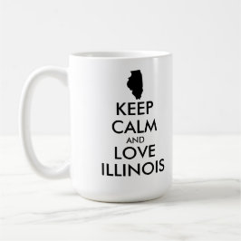 カスタマイズ保可能なCALMとLOVE ILLINOIS コーヒーマグカップ