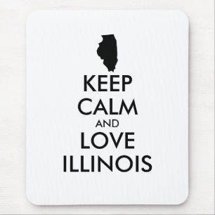 カスタマイズ保可能なCALMとLOVE ILLINOIS マウスパッド
