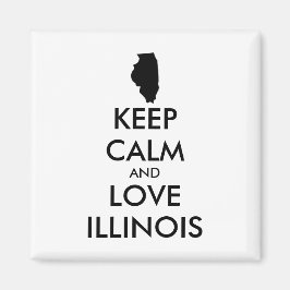 カスタマイズ保可能なCALMとLOVE ILLINOIS マグネット