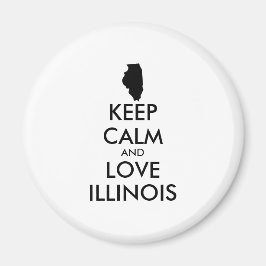 カスタマイズ保可能なCALMとLOVE ILLINOIS マグネット