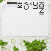 カスタマイズ保可能なCALMとLOVE INDIANA キッチンタオル (折り畳み)