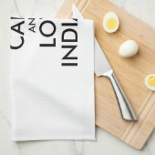 カスタマイズ保可能なCALMとLOVE INDIANA キッチンタオル (四つ折り)