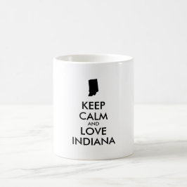 カスタマイズ保可能なCALMとLOVE INDIANA コーヒーマグカップ