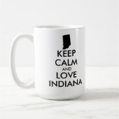 カスタマイズ保可能なCALMとLOVE INDIANA コーヒーマグカップ (左)