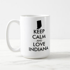 カスタマイズ保可能なCALMとLOVE INDIANA コーヒーマグカップ
