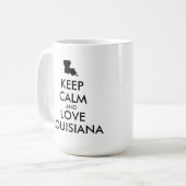 カスタマイズ保可能なCALMとLOVE LOUISIANA コーヒーマグカップ (正面左)