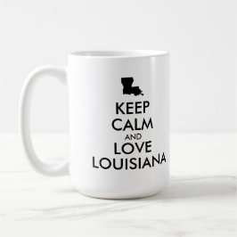 カスタマイズ保可能なCALMとLOVE LOUISIANA コーヒーマグカップ