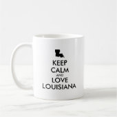 カスタマイズ保可能なCALMとLOVE LOUISIANA コーヒーマグカップ (左)