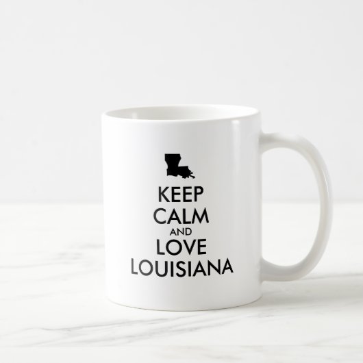 カスタマイズ保可能なCALMとLOVE LOUISIANA コーヒーマグカップ (右)