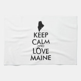 カスタマイズ保可能なCALMとLOVE MAINE キッチンタオル