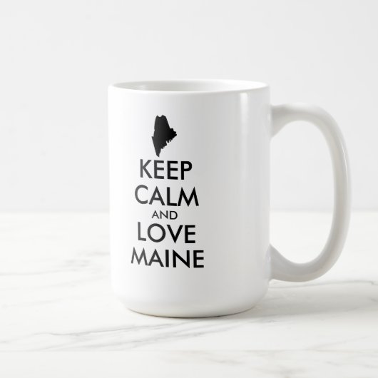 カスタマイズ保可能なCALMとLOVE MAINE コーヒーマグカップ (右)