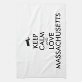 カスタマイズ保可能なCALMとLOVE MASSACHUSETTS キッチンタオル (縦)