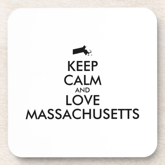 カスタマイズ保可能なCALMとLOVE MASSACHUSETTS コースター (正面)