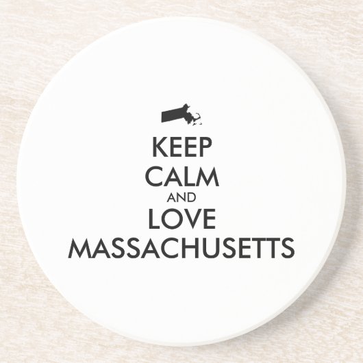 カスタマイズ保可能なCALMとLOVE MASSACHUSETTS コースター (正面)