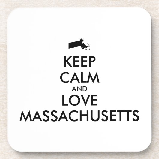カスタマイズ保可能なCALMとLOVE MASSACHUSETTS コースター (正面)
