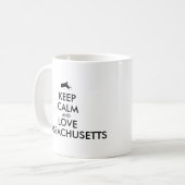 カスタマイズ保可能なCALMとLOVE MASSACHUSETTS コーヒーマグカップ (正面左)
