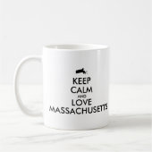 カスタマイズ保可能なCALMとLOVE MASSACHUSETTS コーヒーマグカップ (左)