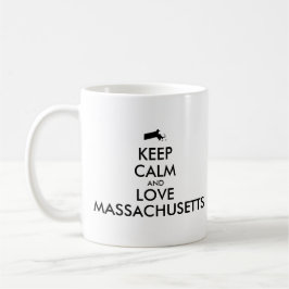 カスタマイズ保可能なCALMとLOVE MASSACHUSETTS コーヒーマグカップ