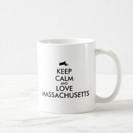 カスタマイズ保可能なCALMとLOVE MASSACHUSETTS コーヒーマグカップ