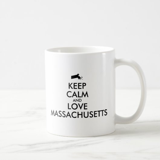 カスタマイズ保可能なCALMとLOVE MASSACHUSETTS コーヒーマグカップ (右)