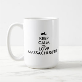 カスタマイズ保可能なCALMとLOVE MASSACHUSETTS コーヒーマグカップ