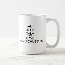 カスタマイズ保可能なCALMとLOVE MASSACHUSETTS コーヒーマグカップ