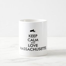 カスタマイズ保可能なCALMとLOVE MASSACHUSETTS コーヒーマグカップ