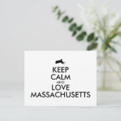 カスタマイズ保可能なCALMとLOVE MASSACHUSETTS ポストカード (スタンド正面)