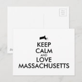 カスタマイズ保可能なCALMとLOVE MASSACHUSETTS ポストカード (正面/裏面)