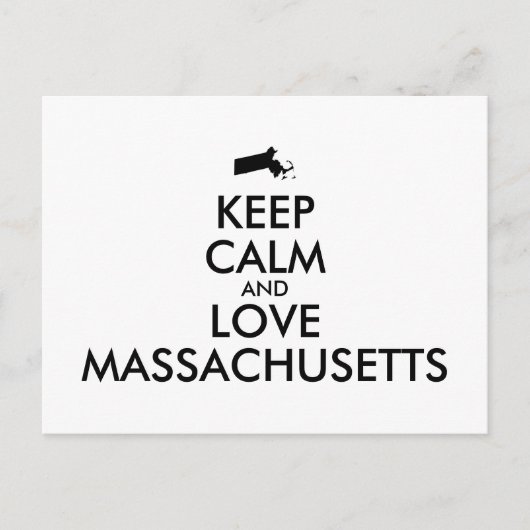 カスタマイズ保可能なCALMとLOVE MASSACHUSETTS ポストカード (正面)