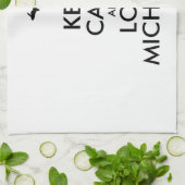 カスタマイズ保可能なCALMとLOVE MICHIGAN キッチンタオル (折り畳み)