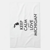 カスタマイズ保可能なCALMとLOVE MICHIGAN キッチンタオル (縦)