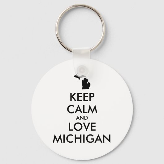 カスタマイズ保可能なCALMとLOVE MICHIGAN キーホルダー (正面)