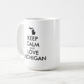カスタマイズ保可能なCALMとLOVE MICHIGAN コーヒーマグカップ (正面左)