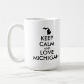 カスタマイズ保可能なCALMとLOVE MICHIGAN コーヒーマグカップ (左)