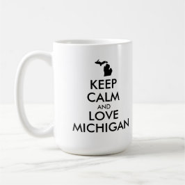 カスタマイズ保可能なCALMとLOVE MICHIGAN コーヒーマグカップ