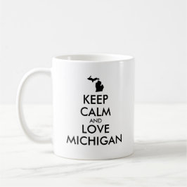 カスタマイズ保可能なCALMとLOVE MICHIGAN コーヒーマグカップ