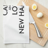 カスタマイズ保可能なCALMとLOVE NEW HAMPSHIRE キッチンタオル (四つ折り)